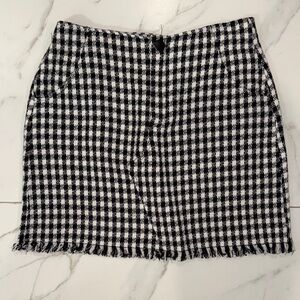 Black and White Checkered Skirt ZARA